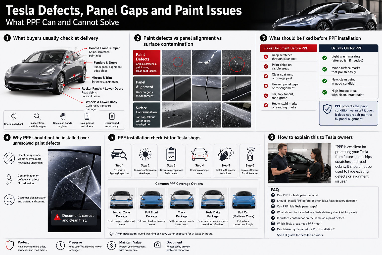 Ppf Defect Sample Tesla Defects, Panel Gaps and Paint Inspection Checklist | XPSHELL